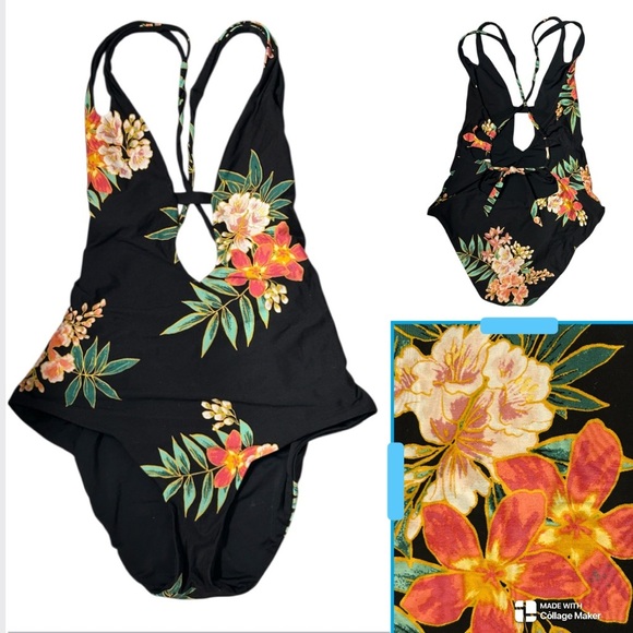Becca by Rebecca Virtue one piece plunge swimsuit - Picture 1 of 11